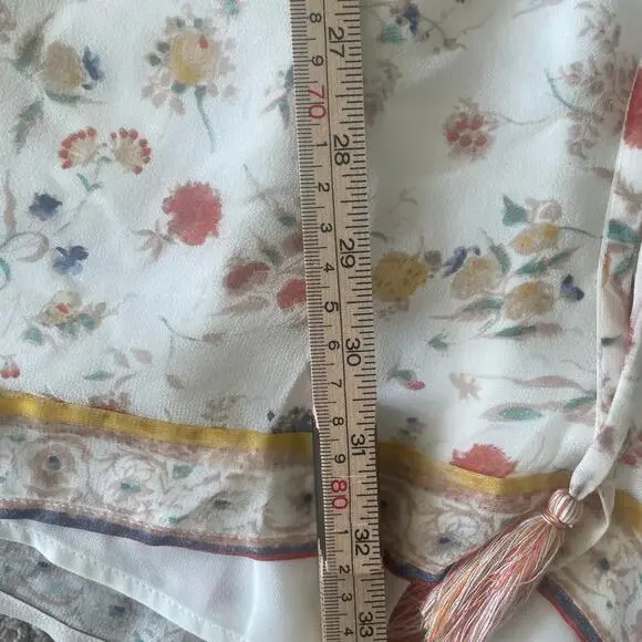 NWT Joie "Weldon" Silk Romper in ivory floral print sz L - Picture 15 of 16